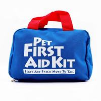 Fabrieksgecustomizeerde luxe moderne klassieke vierkante ademende ABS draagbare huisdier EHBO-rugzak honden EHBO-kit blauw