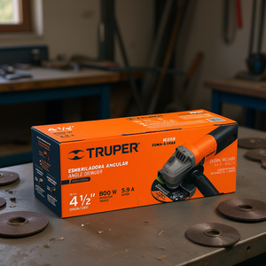 Meuleuse d'angle sans fil Truper Professional 4-1/2 pouces 800W avec disque de 230 mm, interrupteur à glissière, alimentée par batterie 20V pour usage général - Product Image 2