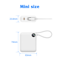 Nouvelle batterie externe à écran numérique 2025 avec protection contre la décharge excessive, 10000 mAh, charge rapide 22,5 W