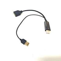 Cable de Transmisión de Señal Digital HD MI Macho a DisplayPort Hembra, Convertidor de Alimentación USB para Monitores de Computadora, Proyectores 4K