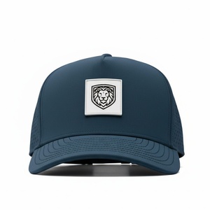OEM Custom Performance 5 Panel <b>Waterproof</b> <b>Golf</b> Baseball Cap Rubber Patch Laser Cut Hole Snapback <b>Hat</b> Outdoor Sports Cap - Product Image 2