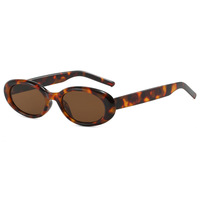 Lunettes de soleil ovales vintage pour femmes, imprimé léopard rétro, style Y2K, monture écaille de tortue, petites lunettes de vue, vente en gros