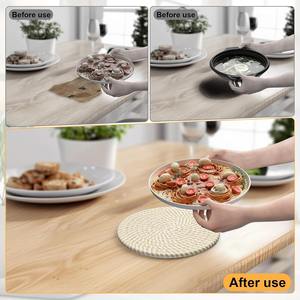 Posavasos Redondos Reutilizables y Duraderos de Poliéster y Algodón, 300 mm de Diámetro, Diseño Contemporáneo para Encimeras de Cocina y Mesas de Comedor - Product Image 5