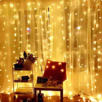 Guirlande Lumineuse LED 300 LED pour Fenêtre, Noël, Mariage, Maison, Rideau, Fête - Blanc Chaud - Matière Plastique - Vente Directe Usine
