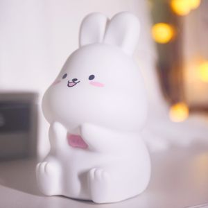 Luces multicolores Touch Kids Cartoon Nursery Venta caliente Silicona Mesita de noche Lindo Led Mini Lovely Bunny Silicone Night Light - Product Image 5