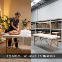 Table de massage pliable en bois pour massage thaïlandais complet du corps, lit de massage portable 2 places, table de spa