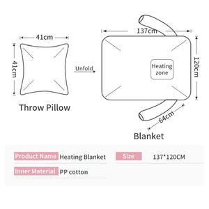 Almohadilla térmica de grafeno portátil con certificación CE, <span class=keywords><strong>manta</strong></span> recargable por USB 3 en 1, 3 niveles de calor, protección contra sobrecalentamiento <span class=keywords><strong>para</strong></span> el hogar/coche/Oficina - Product Image 5
