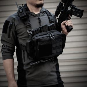 Design giubbotto tattico mimetico petto Rig con sistema <span class=keywords><strong>Molle</strong></span> Tactical Pouch per esterni - Product Image 3