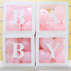 Factory Price Boy Girl Clear Transparent Baby Shower Love Letter Box Blocks <strong>Gender</strong> <strong>Reveal</strong> Backdrop for Wedding Valentines Day - Product Image 2