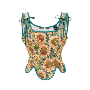 Nouveau français corps <span class=keywords><strong>sculptant</strong></span> vêtements imprimé Corset empilé rétro gilet <span class=keywords><strong>Bustier</strong></span> femmes Jacquard reliure caoutchouc Corset - Product Image 2