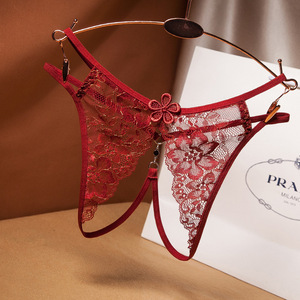Mutandine di biancheria intima ultrasottile in pizzo da donna mutandine trasparenti da donna perizoma <span class=keywords><strong>Sexy</strong></span> da ragazza erotica intimo intimo aperto cavallo - Product Image 2