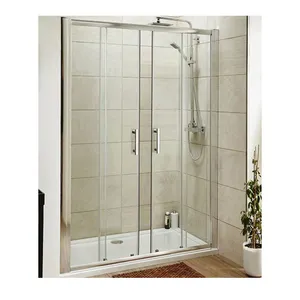 Porta scorrevole in vetro trasparente resistente per doccia in vetro per bagno interno dell'hotel