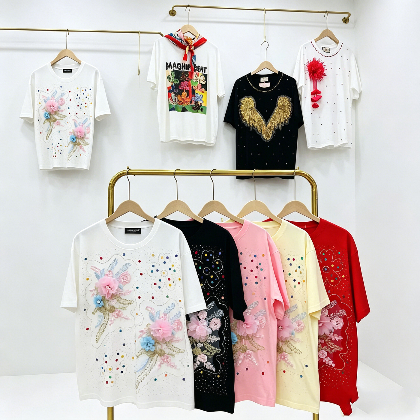 In Stock Blouse With 3D Flowers Silk Organza Fabric | Alibaba.com