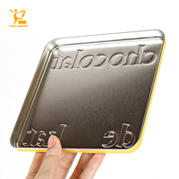 Boîtes en métal rectangulaires personnalisées pour biscuits/bonbons/gâteaux, emballages cadeaux, boîtes à collation, boîtes en métal de couleur unie pour la pâtisserie DIY
