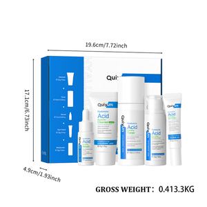 QUIYUM - Set de Cuidado de la Piel de 5 Piezas con Limpiador, Tónico, Suero, Crema para Ojos y Humectante con Ácido Hialurónico (Marca Privada) - Product Image 4