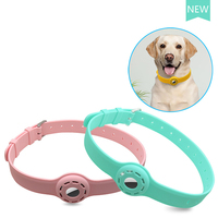 Collier Airtag pour chien et chat Protecteur en silicone réfléchissant Collier pour animal de compagnie avec support Apple Air Tag pour chats