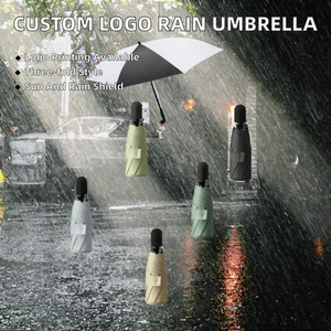Paraguas Plegable de Tela con Logotipo Personalizado, Protección Solar y Contra la Lluvia, Tres Pliegues, 95 cm, Varillas de Aleación, Regalo de Viaje - Product Image 2