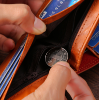 Dompet pria olahraga Mini Logo kustom uang 100 dolar PU koin Batik pendek kulit dengan penutup terbuka dan lapisan poliester