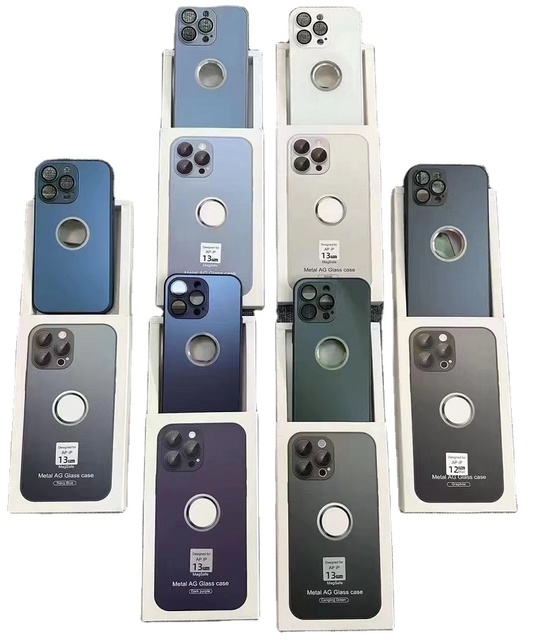 New Arrival AG Glass Case for iPhone 15/15 Pro/15 Pro Max AG Matte Glass Silicone Case Full Camera Lens Protection Logo Hole