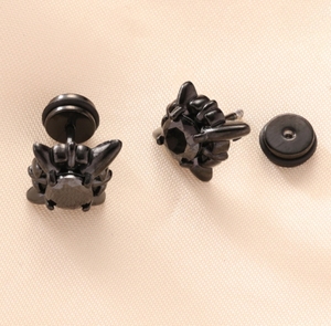 Vente en gros de boucles <span class=keywords><strong>d</strong></span>'oreilles à griffes en zircon style punk boucles <span class=keywords><strong>d</strong></span>'oreilles étoiles vintage en obsidienne pour hommes en acier inoxydable - Product Image 4