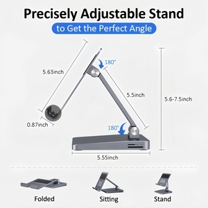 Support de tablette en alliage d'aluminium flexible à <span class=keywords><strong>prix</strong></span> compétitif avec hub <span class=keywords><strong>7</strong></span> en 1, 2 ports USB pour audio, TF/SD, PD 100W - Product Image 2