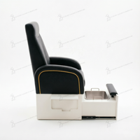 Sillón de Pedicura de Lujo para Salón de Uñas, Plataforma Negra con Ducha, Silla de Masaje para Manicura y Pedicura, Spa para Pies, Silla de Masaje para Pies