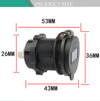 Voltmètre avec double prise de chargeur USB, adaptateur de voiture 5V 4.2A, fil intégré, fusible 10A pour voiture, bateau, moto 12-24V