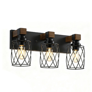 Lámpara de pared industrial de hierro, jaula de metal negro, bombilla E27, iluminación montada en la pared para dormitorio, sala de estar - Product Image 5