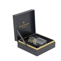 Emballage de boîte-cadeau en papier de parfum de luxe noir personnalisé Emballage de boîte de parfum noir fantaisie de 30ml