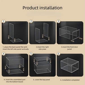 Caja de zapatos transparente de PET acrílico, desmontable y de fácil montaje, caja coleccionable para figuras, tamaño y color personalizables, almacenamiento multinivel - Product Image 6