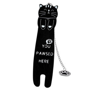 Segnalibri in Metallo Personalizzabili per Sublimazione, Segnalibro Fai-da-Te per Bambini con Catena a Cuore, Incisione a Forma di Gatto - Product Image 3