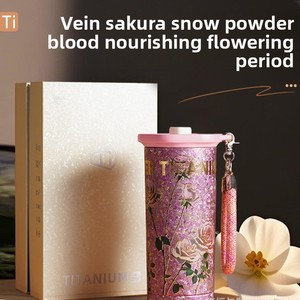 <span class=keywords><strong>Thermos</strong></span> à vide fait à la main 500 ml/520 ml Double couche en titane pur Tasse à café et à thé isolée Tasse en acier inoxydable - Product Image 3