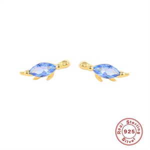 Cute Best Selling Colorful Zircon Stone Dinosaur Sterling <b>Silver</b> <b>Stud</b> Earrings for Girls - Product Image 3
