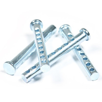 Goupille à tête plate en acier au carbone, plaquée zinc jaune, 10 mm, 12 mm, 14 mm, pour applications de charnières et de liaisons de vérins hydrauliques
