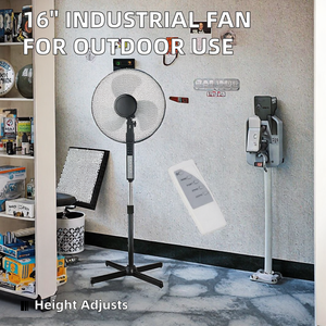 16-дюймовый вентилятор переменного тока, осевой промышленный вентилятор, пластиковый стоячий солнечный вентилятор для RV 220 В, электрическое воздушное охлаждение для наружных отелей и домашних хозяйств - Product Image 3