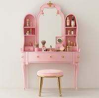 Coiffeuse de chambre à coucher au design moderne avec tiroirs, grande table de maquillage multifonctionnelle avec tiroirs