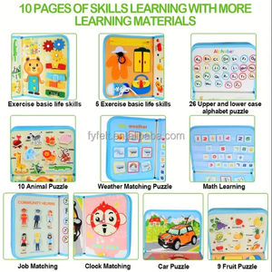 Prix usine animaux de la mer feutre occupé planche Montessori activités sensorielles jouets apprentissage compétences de base de la vie pour les enfants - Product Image 5