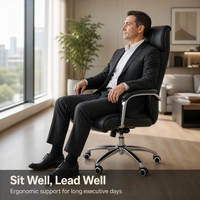 Chaise de bureau de direction ergonomique multifonctionnelle en cuir PU de luxe