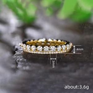 Anello Eternity T0569 in Oro Massiccio 18K con Diamanti Taglio Brillante Rotondo, Incastonatura a Canale, Anelli Raffinati da Matrimonio per Donna - Product Image 4