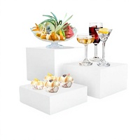 Présentoirs en acrylique blanc pour buffet, boîtes de présentation pour mariage, réception, desserts, gâteaux, table de nourriture