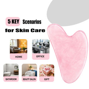 Yüksek Kaliteli Guasha Şişlik Giderici Gül Kuvarsı Gua Sha Yüz Masaj Aleti Kalp Şeklinde Toksik Olmayan Sürdürülebilir Çok Amaçlı Ev Tipi - Product Image 2