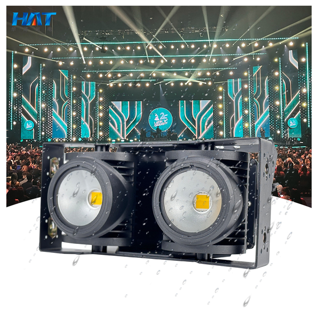 HAT New Arrive 300W LED Stage Lights IP65 2Eyes Blinder 300COB LED 2in1 Warm White and Cold White for Party DJ Nightclub Wedding