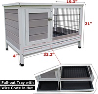 Cage à lapins avec cage à lapins d'intérieur Clapier à lapins d'extérieur avec plateaux
