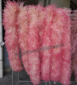 1ply Bleu Blanc Rose Bonne Qualité 5ply Grand Boa Décoratif Curly Plumes d'autruche Boa pour Artisanat Tissu Couture Robes Décoration - Product Image 4
