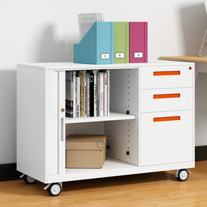 Armoire de classement basse moderne en métal avec <span class=keywords><strong>porte</strong></span> <span class=keywords><strong>coulissante</strong></span> pour <span class=keywords><strong>bureau</strong></span> et école - Product Image 3