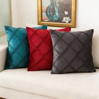Housse de coussin en velours néerlandais 3D simple, style Ins, luxe léger, haut de gamme, pour décoration de salon, modèle de coussin de canapé à carreaux