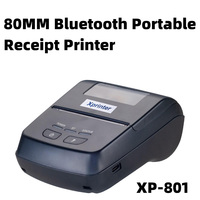 Printer Thermal Portabel 80mm Mini Handheld POS XP-801 untuk Sistem Android & IOS Tersedia