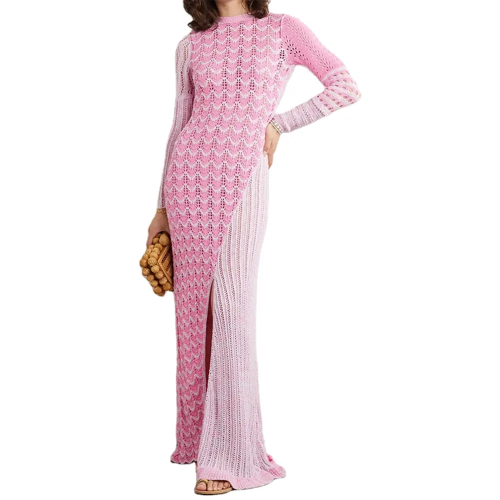 Vestido de malha feminino de crocheting, vestido de malha crocheting para mulheres