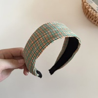 Serre-tête Daou 16 cm de large, motif écossais et pois texturés, accessoires de cheveux charmants pour filles, décoration capillaire décontractée
