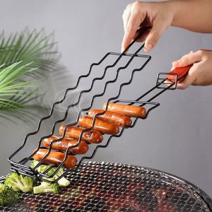 Portable Metal Wire <b>Mesh</b> BBQ Grilling Basket Heat-Resistant Sausage <b>Grill</b> Accessories <b>for</b> Outdoor Barbecues Parties Manufactured - Product Image 3